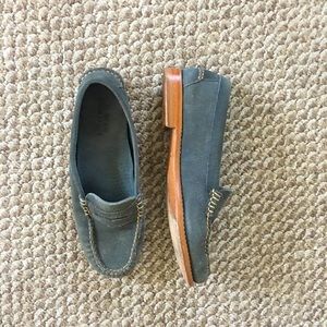 L.L.Bean Signature blue suede penny loafers